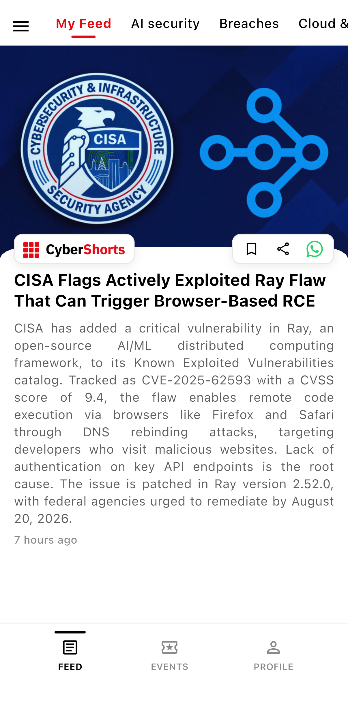 CyberShorts story: CISA flags actively exploited Ray flaw that can trigger browser-based RCE